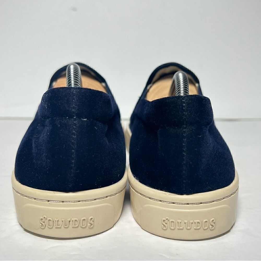 Soludos Womens Velvet Llama Slip On Sneakers Navy Blue 10 - Picture 4 of 11
